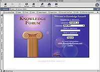 Knowledge Forum(r) login screen